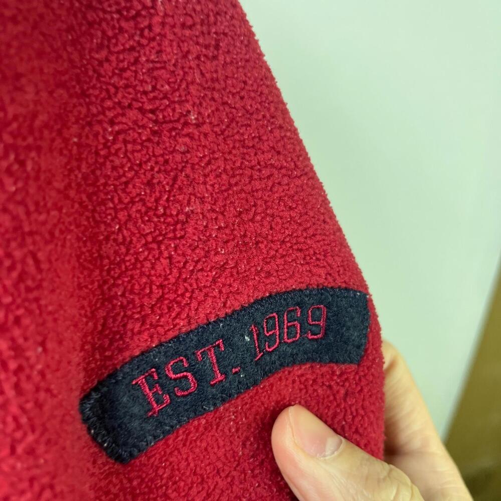 Vintage 90s Gap Fleece Hoodie Small Red Y2K - Picture 3 of 9